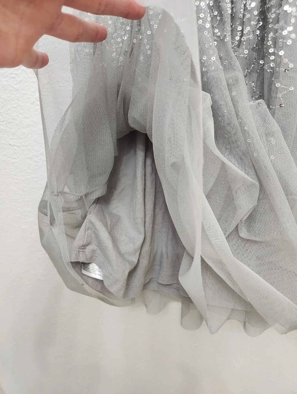 Sparkle Sequin Mesh Party Dress Girls - Silver Gray Sz 6/7 Small Gap Kids